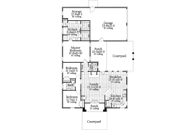 Home Plan - Floor Plan - Main Floor for Traditional House Plan #406-9617 - 3 bed, 2 bath