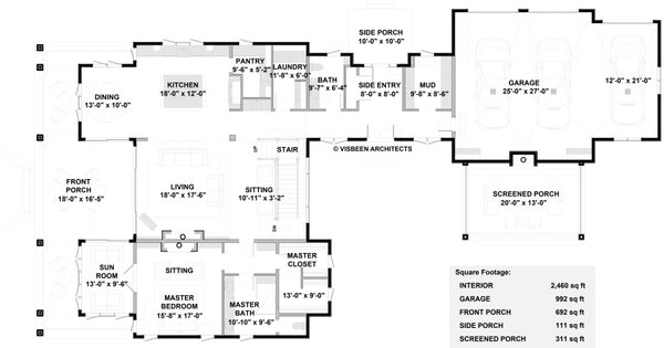 Home Plan - Floor Plan - Main Floor for Farmhouse House Plan #928-406 - 5 bed, 6.5 bath