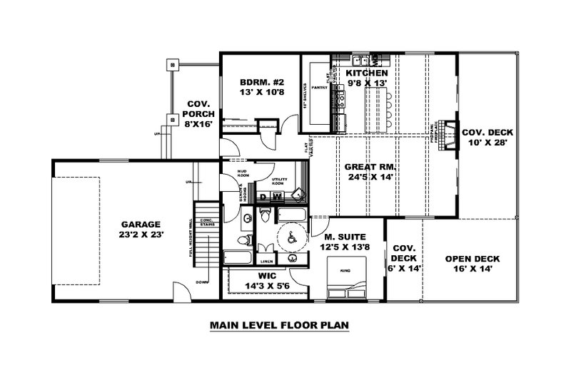 Dream House Plan - Floor Plan - Main Floor for Farmhouse House Plan #117-1029 - 2 bed, 2 bath