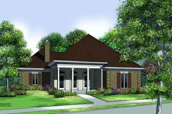 Exterior - Front Elevation for Traditional House Plan #45-310 - 3 bed, 2 bath