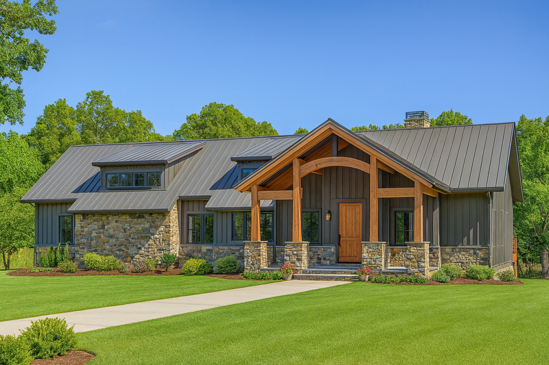 Home Plan - Farmhouse Exterior - Front Elevation Plan #923-63