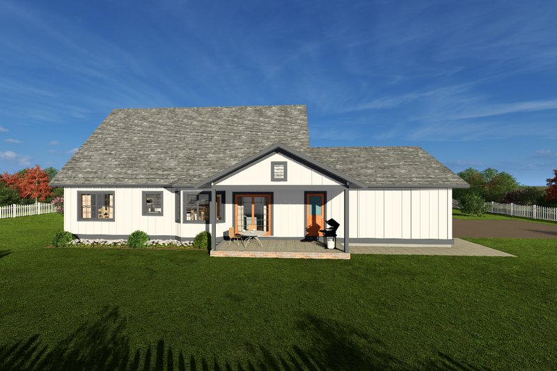 Architectural House Design - Exterior - Rear Elevation for Colonial House Plan #126-257 - 3 bed, 2.5 bath