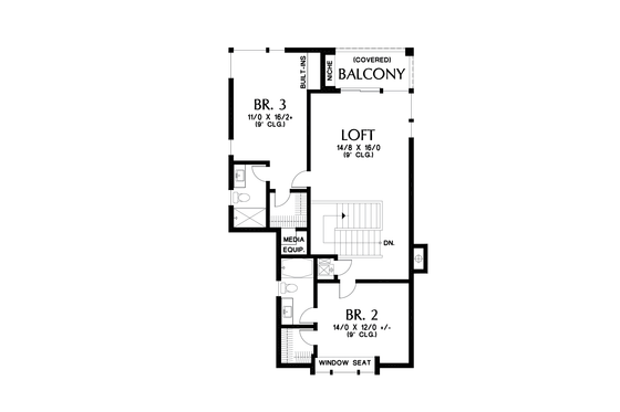 Floor Plan - Upper Floor for Contemporary House Plan #48-1004 - 4 bed, 4 bath