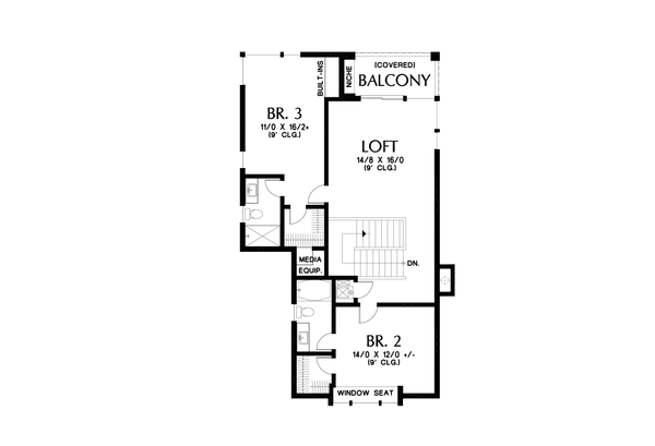 House Plan Design - Contemporary Floor Plan - Upper Floor Plan #48-1004