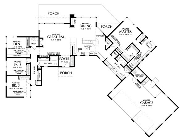 Home Plan - Contemporary Floor Plan - Main Floor Plan #48-1014