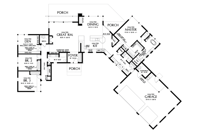 Home Plan - Floor Plan - Main Floor for Contemporary House Plan #48-1014 - 4 bed, 2.5 bath