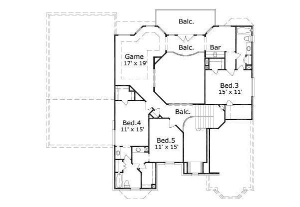 Colonial Floor Plan - Upper Floor Plan #411-755