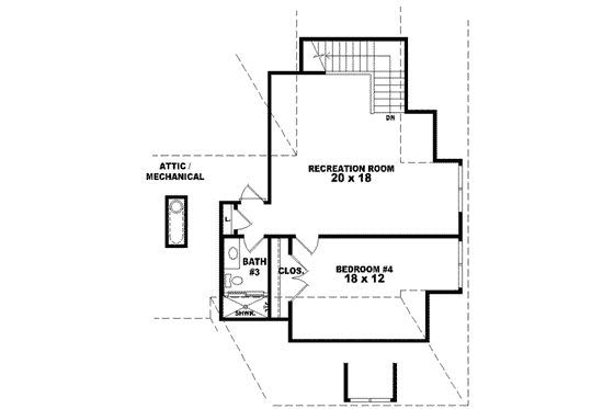 Floor Plan - Upper Floor for European House Plan #81-1313 - 4 bed, 3.5 bath