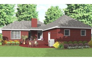 Exterior - Rear Elevation for Traditional House Plan #406-142 - 3 bed, 2 bath