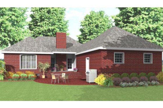 Exterior - Rear Elevation for Traditional House Plan #406-142 - 3 bed, 2 bath
