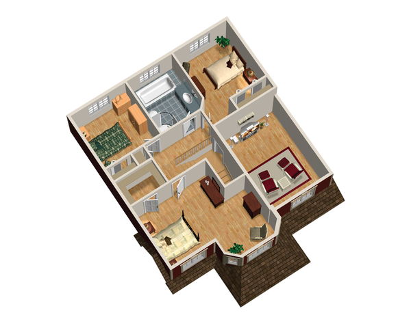 Traditional Floor Plan - Upper Floor Plan #25-4697