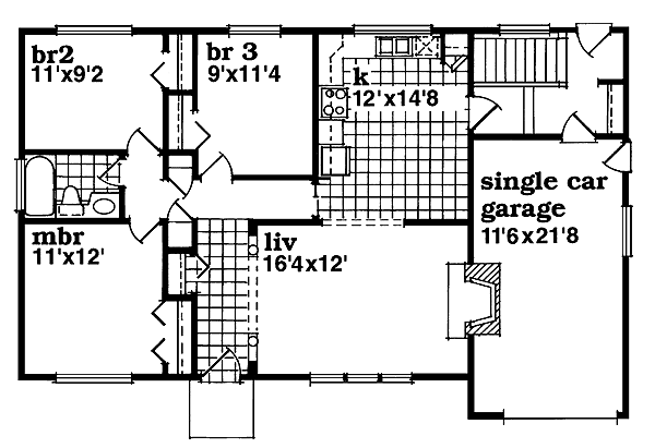 Ranch Floor Plan - Main Floor Plan #47-128