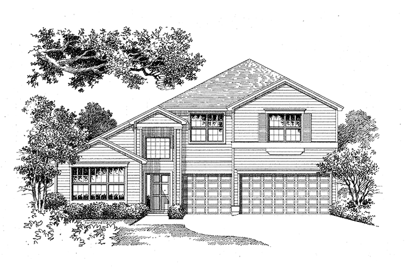 Home Plan - Exterior - Front Elevation 3 for Contemporary House Plan #999-38 - 4 bed, 4.5 bath