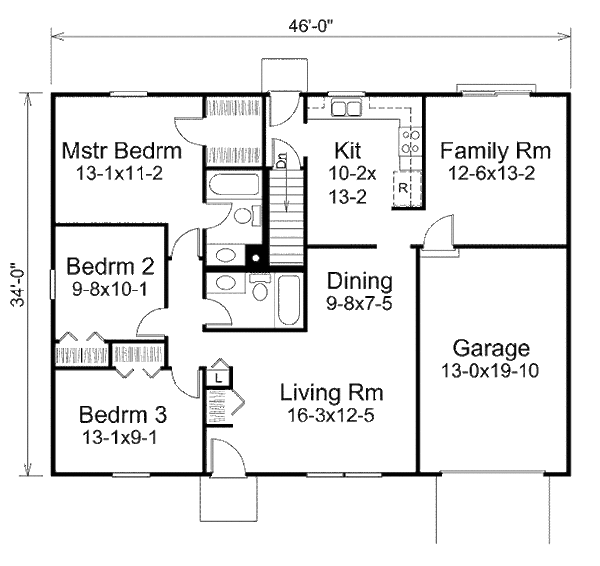 Ranch Floor Plan - Main Floor Plan #57-472