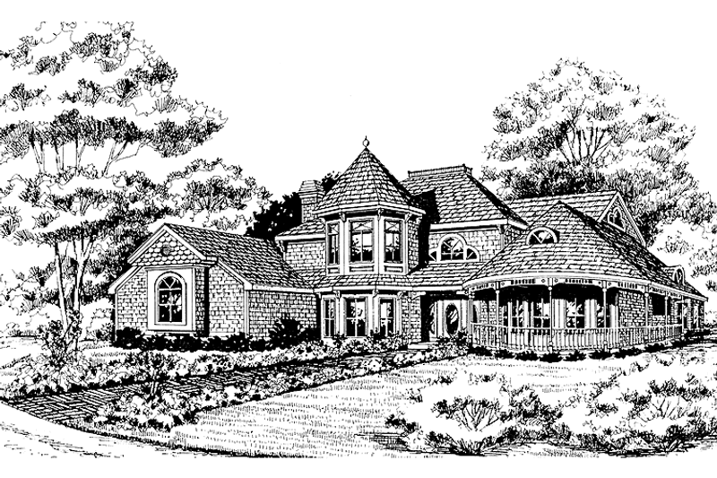Home Plan - Exterior - Front Elevation 4 for Victorian House Plan #314-188 - 4 bed, 3 bath
