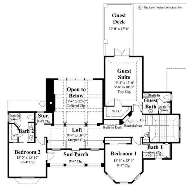 House Plan Design - Mediterranean Floor Plan - Upper Floor Plan #930-278