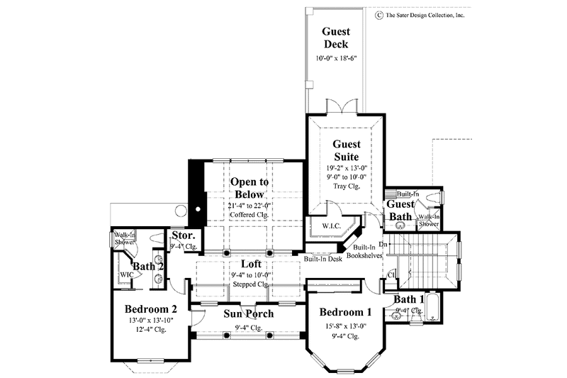 Home Plan - Floor Plan - Upper Floor for Mediterranean House Plan #930-278 - 4 bed, 4.5 bath