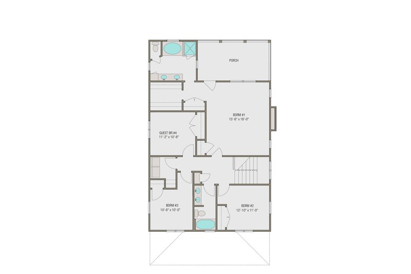 House Plan Design - Floor Plan - Upper Floor for Prairie House Plan #461-49 - 4 bed, 2.5 bath
