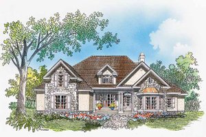 Country Exterior - Front Elevation Plan #929-331