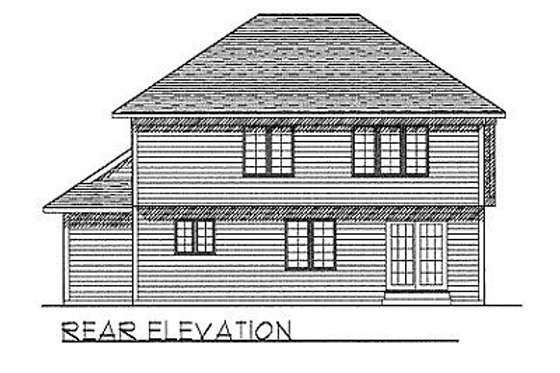 Exterior - Rear Elevation for Traditional House Plan #70-265 - 4 bed, 2.5 bath