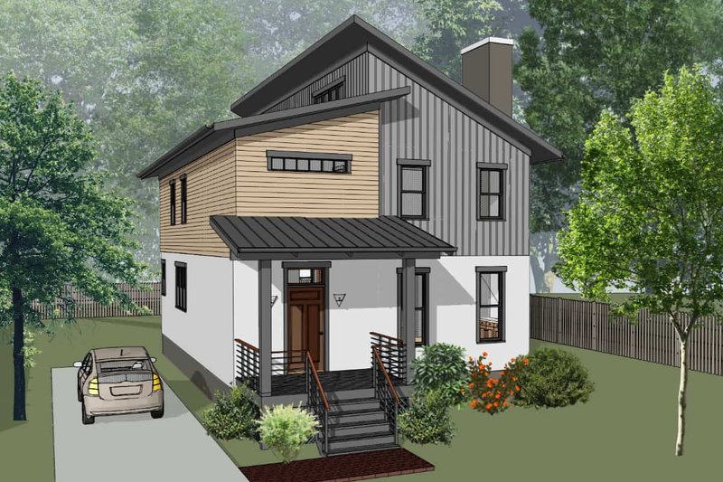 House Blueprint - Contemporary Exterior - Front Elevation Plan #79-316