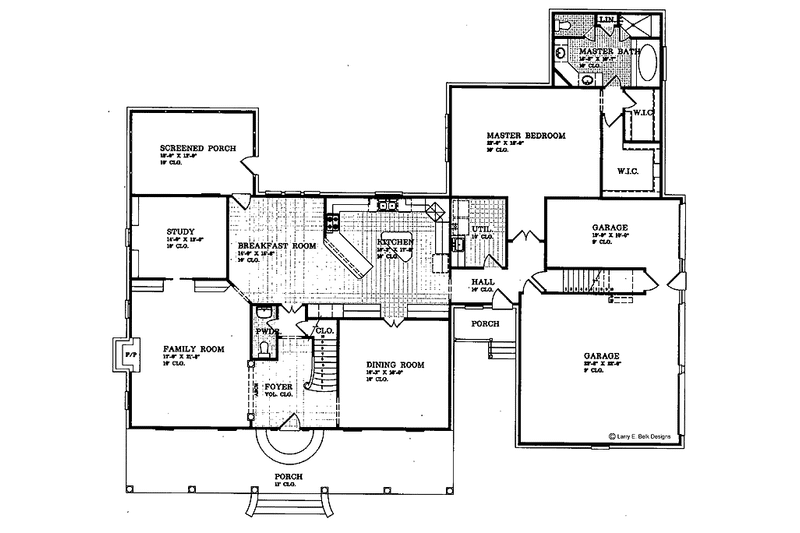 House Blueprint - Floor Plan - Main Floor for Country House Plan #952-35 - 4 bed, 3.5 bath
