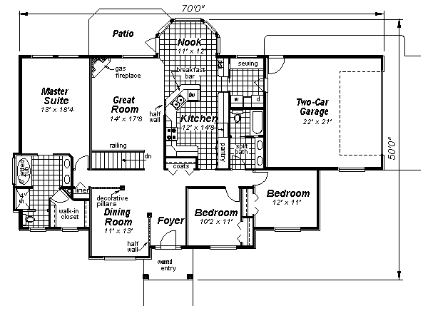 Craftsman Floor Plan - Main Floor Plan #18-1053