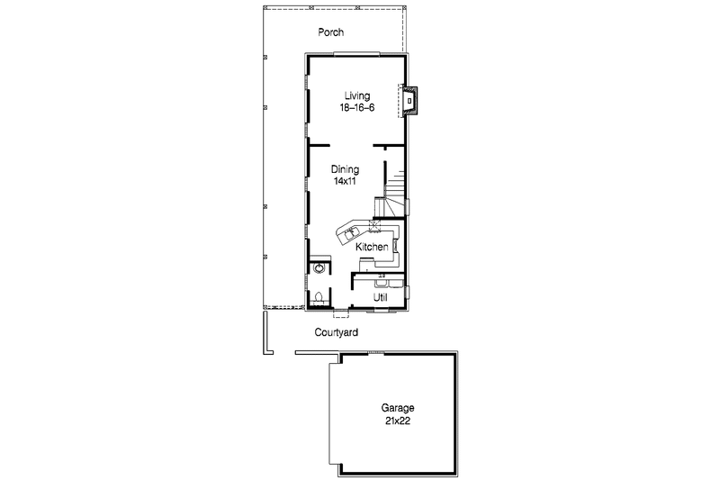 Home Plan - Floor Plan - Main Floor for Traditional House Plan #15-384 - 2 bed, 2.5 bath
