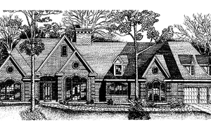 House Blueprint - European Exterior - Front Elevation Plan #974-12