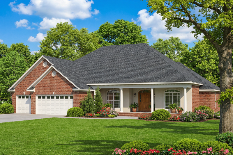 House Blueprint - Traditional Exterior - Front Elevation Plan #17-177