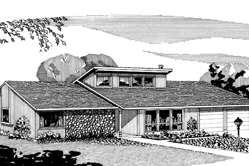 Home Plan - Prairie Exterior - Front Elevation Plan #320-1257