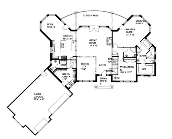 Architectural House Design - Ranch Floor Plan - Main Floor Plan #117-861