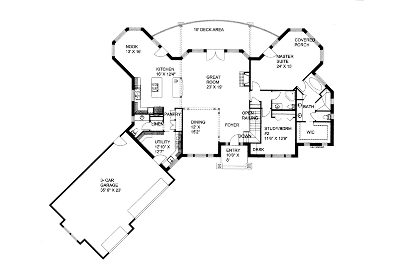 Dream House Plan - Floor Plan - Main Floor for Ranch House Plan #117-861 - 4 bed, 4.5 bath