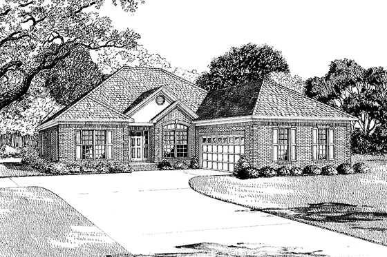 Exterior - Front Elevation 3 for Traditional House Plan #17-2902 - 3 bed, 2.5 bath