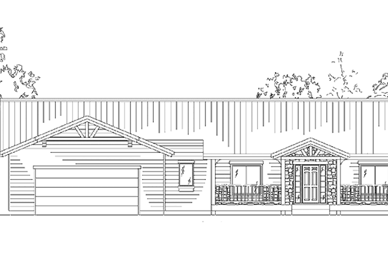 House Blueprint - Ranch Exterior - Front Elevation Plan #945-16