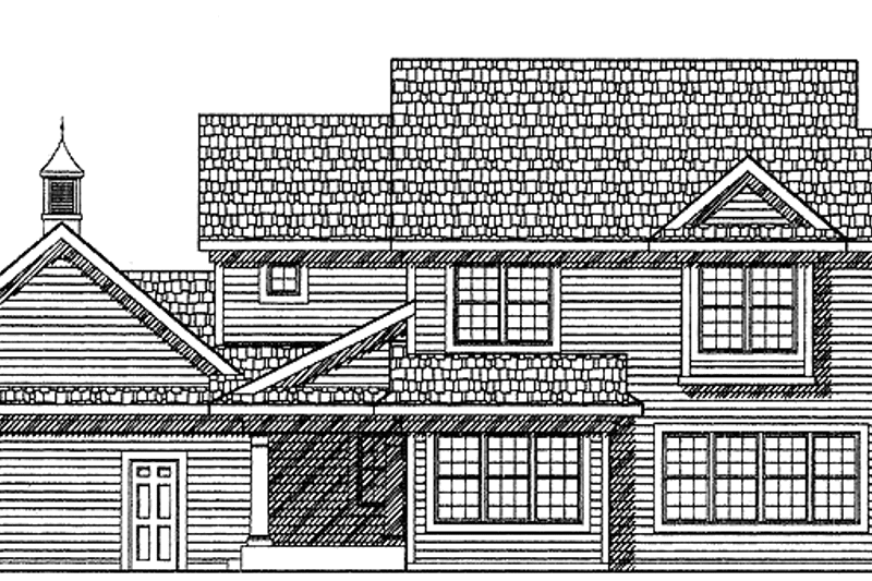 House Plan Design - Exterior - Rear Elevation for Colonial House Plan #70-1344 - 4 bed, 2.5 bath