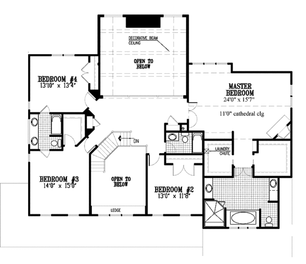 Dream House Plan - Country Floor Plan - Upper Floor Plan #953-48