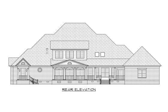 Exterior - Rear Elevation for Colonial House Plan #1054-70 - 4 bed, 4.5 bath