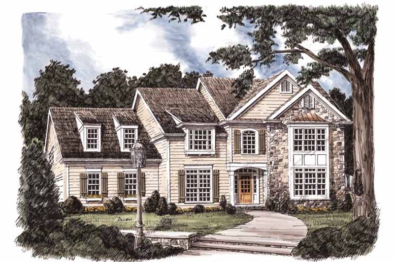 Home Plan - Colonial Exterior - Front Elevation Plan #927-818