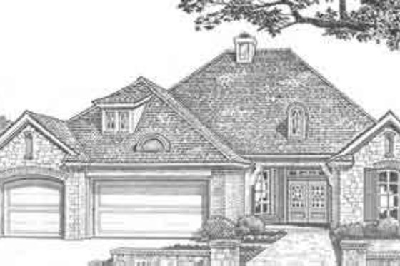 Exterior - Front Elevation for European House Plan #310-318 - 3 bed, 2.5 bath