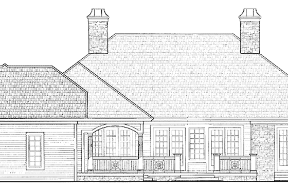 Exterior - Rear Elevation for Country House Plan #930-217 - 3 bed, 2.5 bath