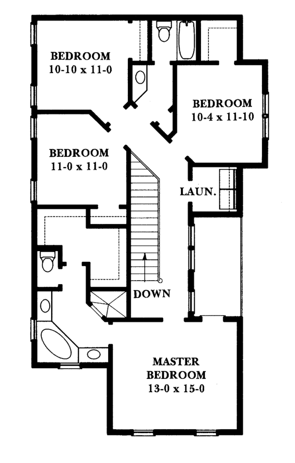 Architectural House Design - Victorian Floor Plan - Upper Floor Plan #1047-28