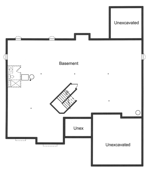 Architectural House Design - European Floor Plan - Lower Floor Plan #46-851