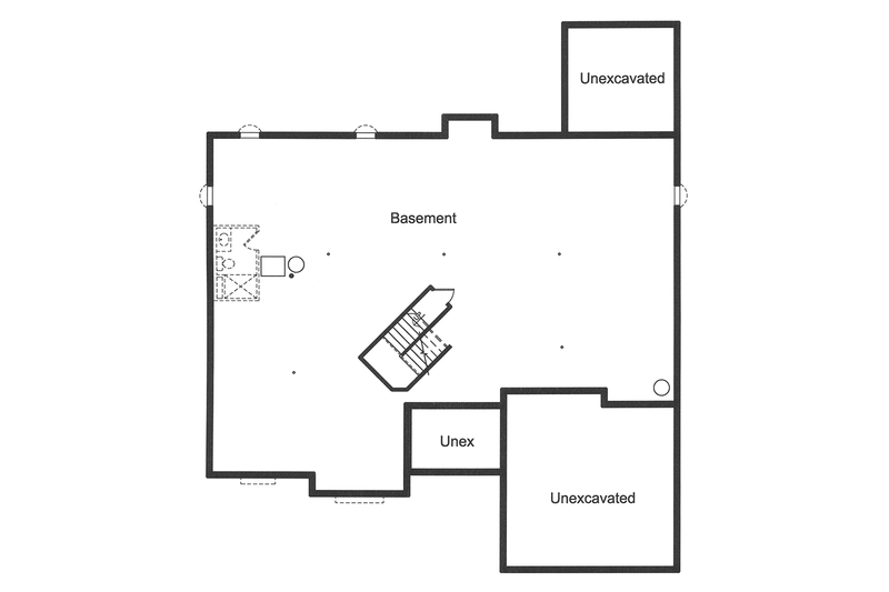 Home Plan - Floor Plan - Lower Floor for European House Plan #46-851 - 3 bed, 2 bath