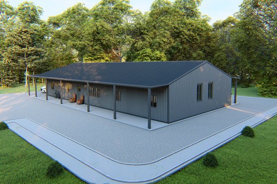 Exterior - Other Elevation 4 for Barndominium House Plan #1107-4 - 3 bed, 2 bath