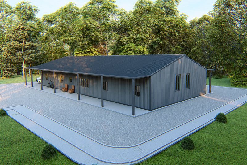 Dream House Plan - Exterior - Other Elevation 4 for Barndominium House Plan #1107-4 - 3 bed, 2 bath