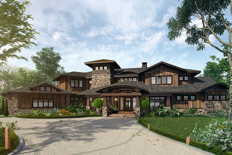 Prairie Style House Plan - 4 Beds 4.5 Baths 4520 Sq/Ft Plan #942-37