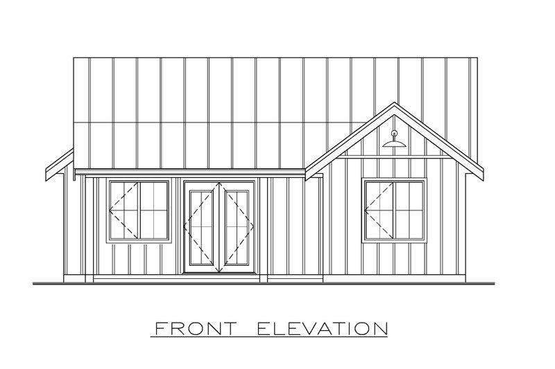 Home Plan - Exterior - Front Elevation 3 for Farmhouse House Plan #1100-172 - 2 bed, 1 bath