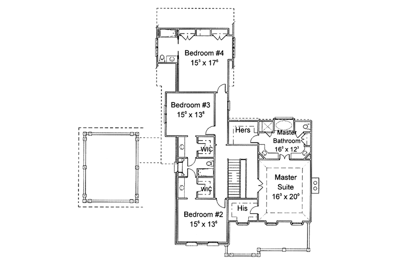 Home Plan - Floor Plan - Upper Floor for Classical House Plan #429-262 - 4 bed, 3.5 bath