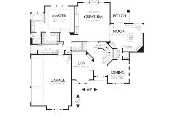 Floor Plan - Main Floor for Traditional House Plan #48-159 - 3 bed, 2.5 bath
